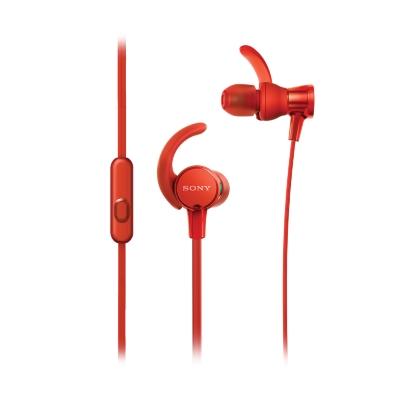 Sport-oortelefoon met Extra Bass rood