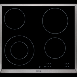 Kookplaat vitro 60cm 4 zones inox rand