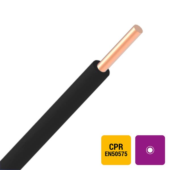 H07V-U MASSIEF ZWART ECA 6MM²
